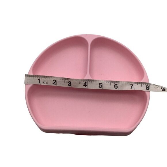Bumkins Silicone Grip Divided Plate For Babies & Toddlers Pink Suction Base - Picture 6 of 11